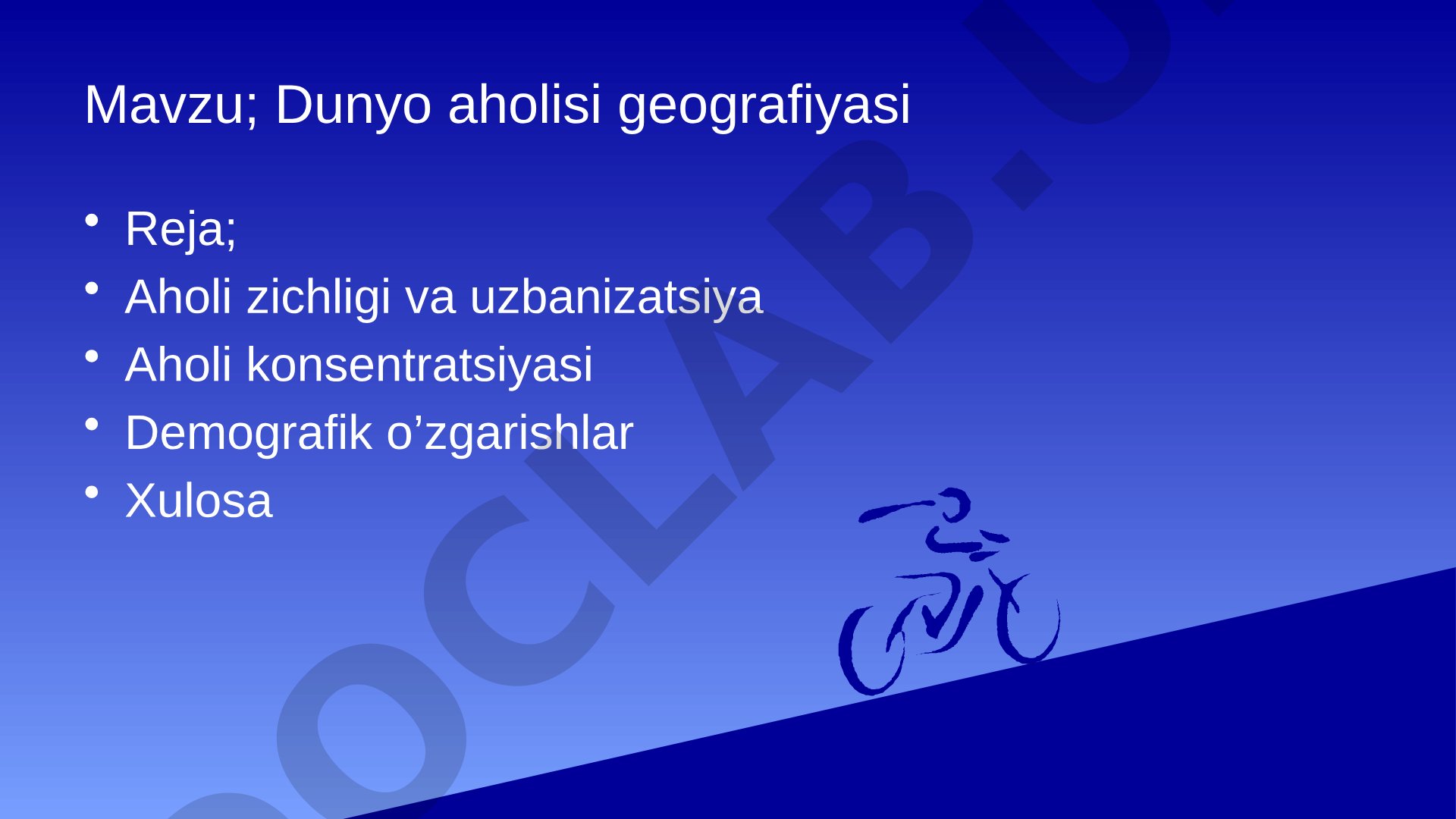 Aholi zichligi, urbanizatsiya, aholi konsentratsiyasi va demografik o'zgarishlar