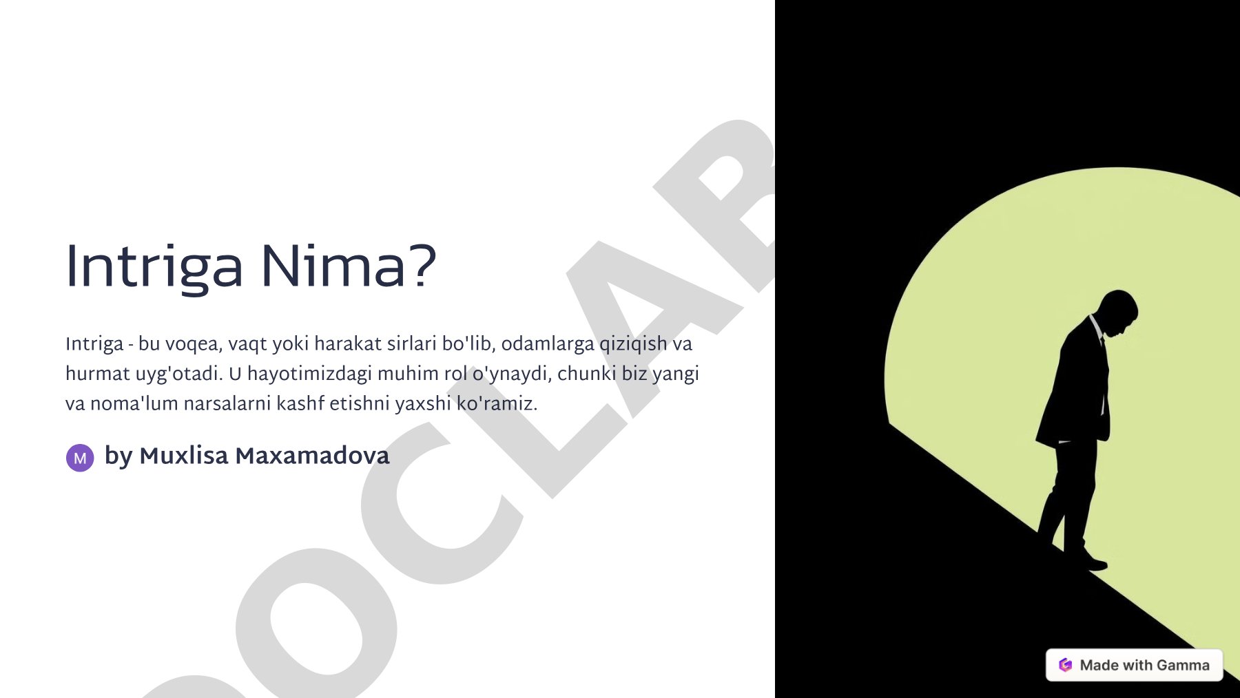 Intriga Nima?