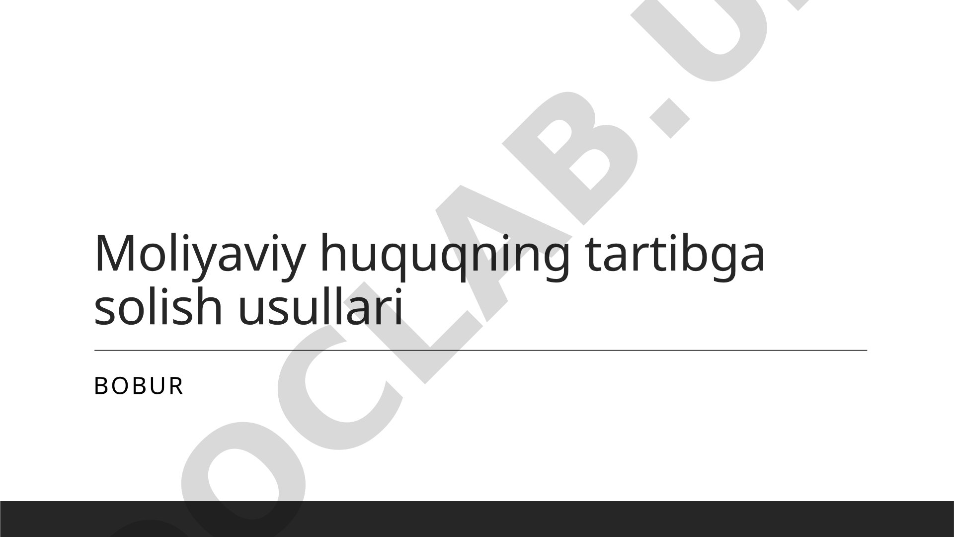 Moliyaviy huquqning tartibga solish usullari