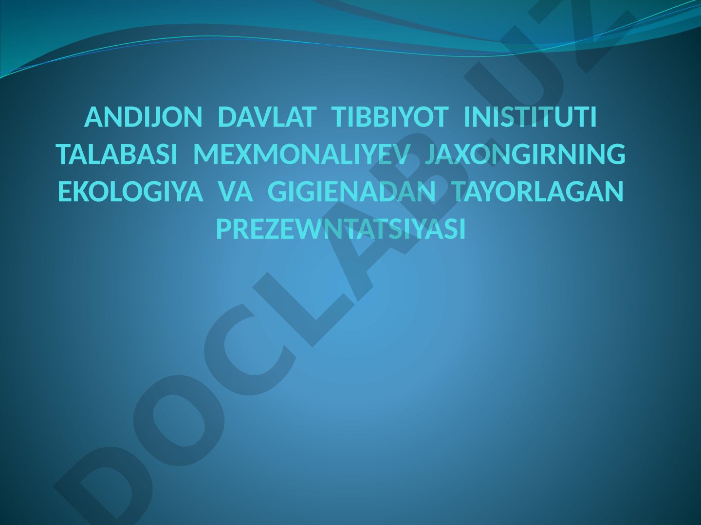 Suv manbalarining ifloslanishi, muhofazasi va suv sifatini yaxshilash