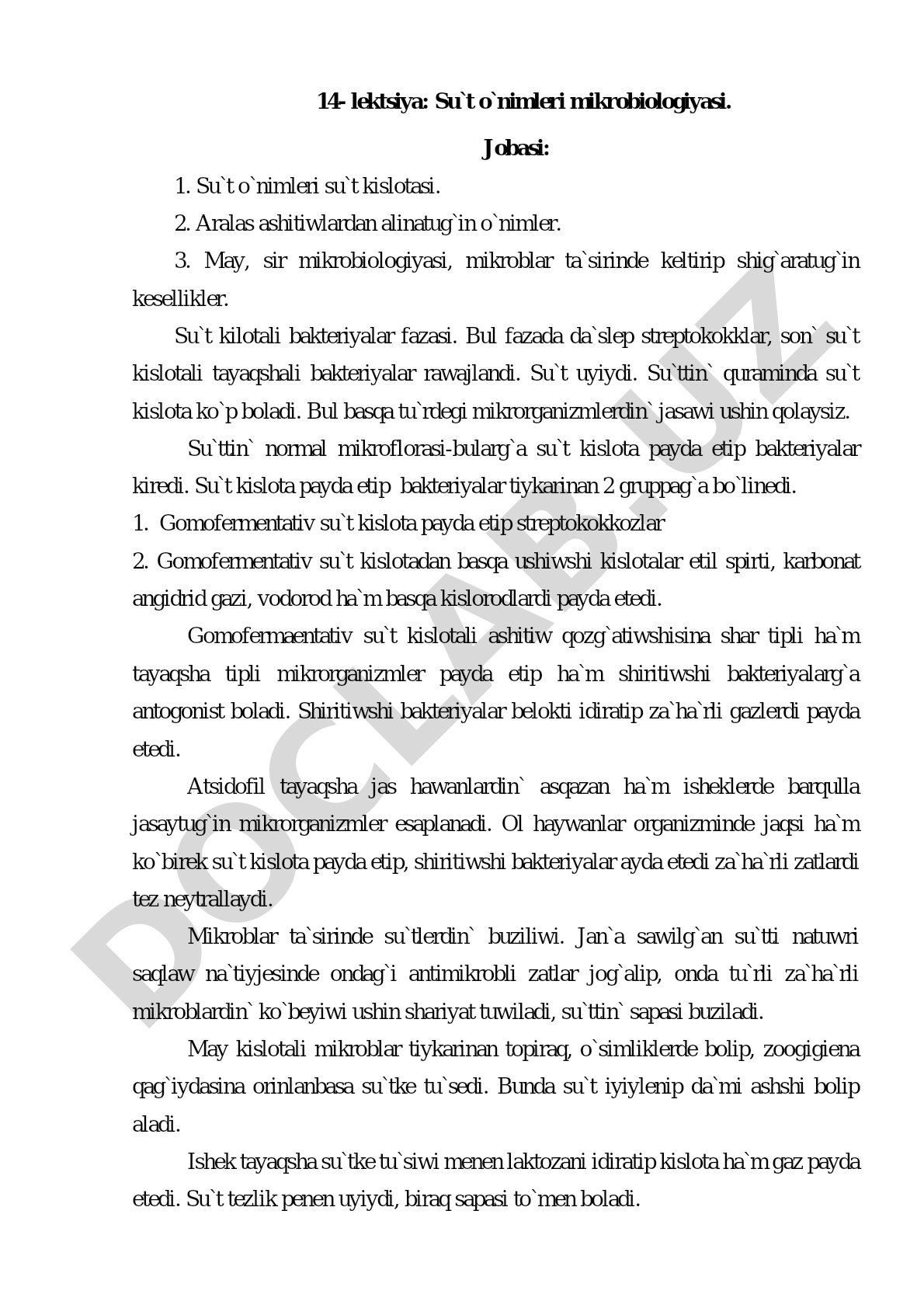 Su`t o`nimleri mikrobiologiyasi