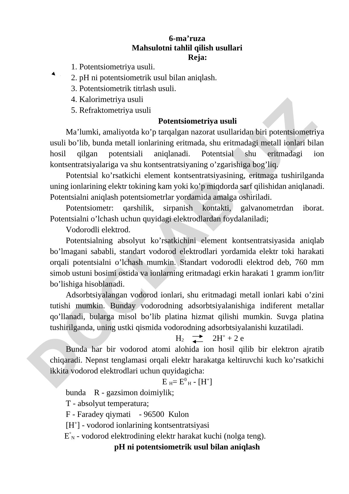 Mahsulotni tahlil qilish usullari