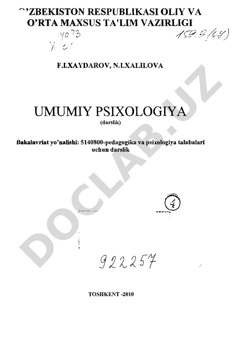 Umumiy psixologiya