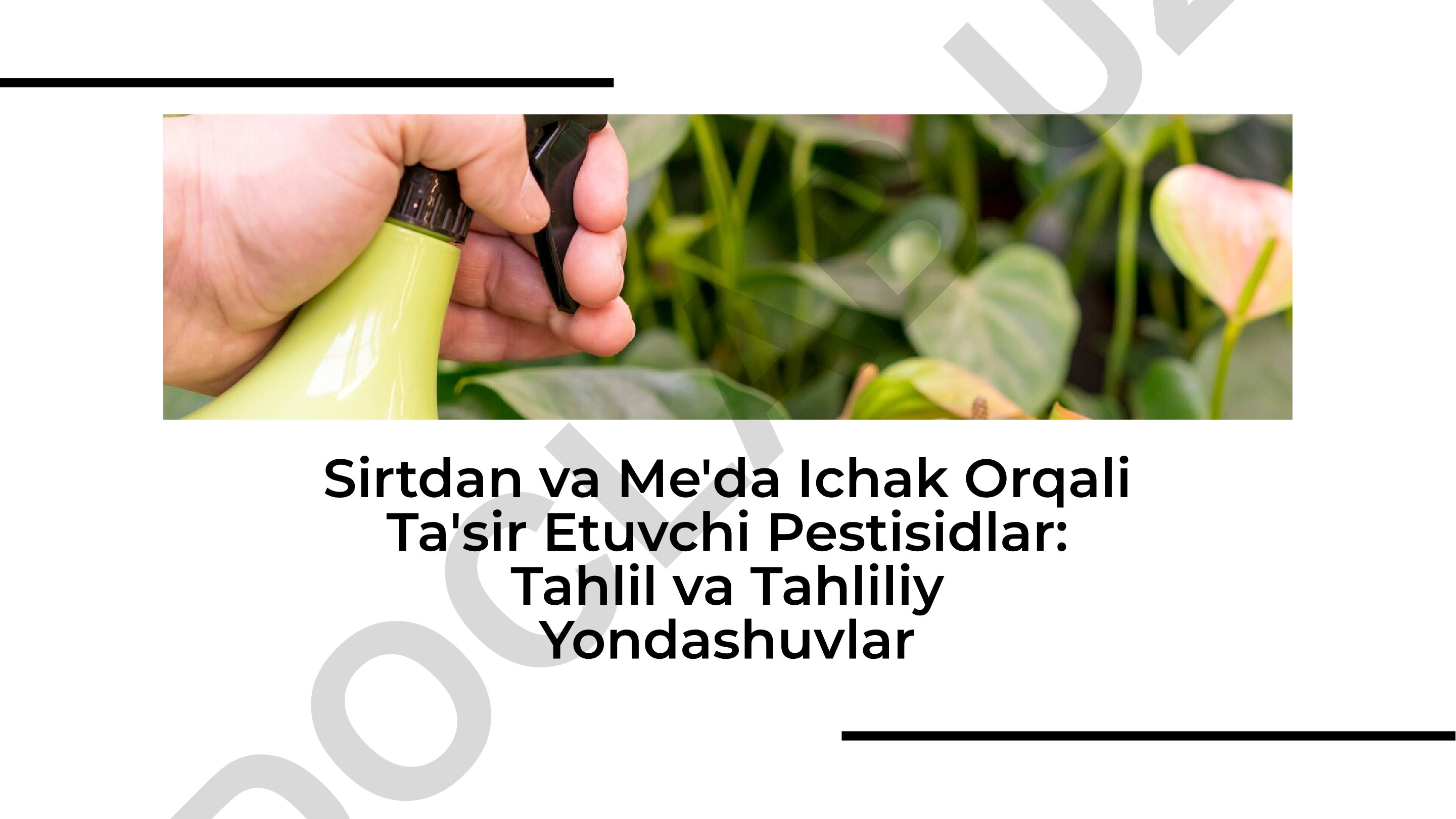 Sirtdan va Me'da Ichak Orqali Ta'sir Etuvchi Pestisidlar: Tahlil va Tahliliy Yondashuvlar