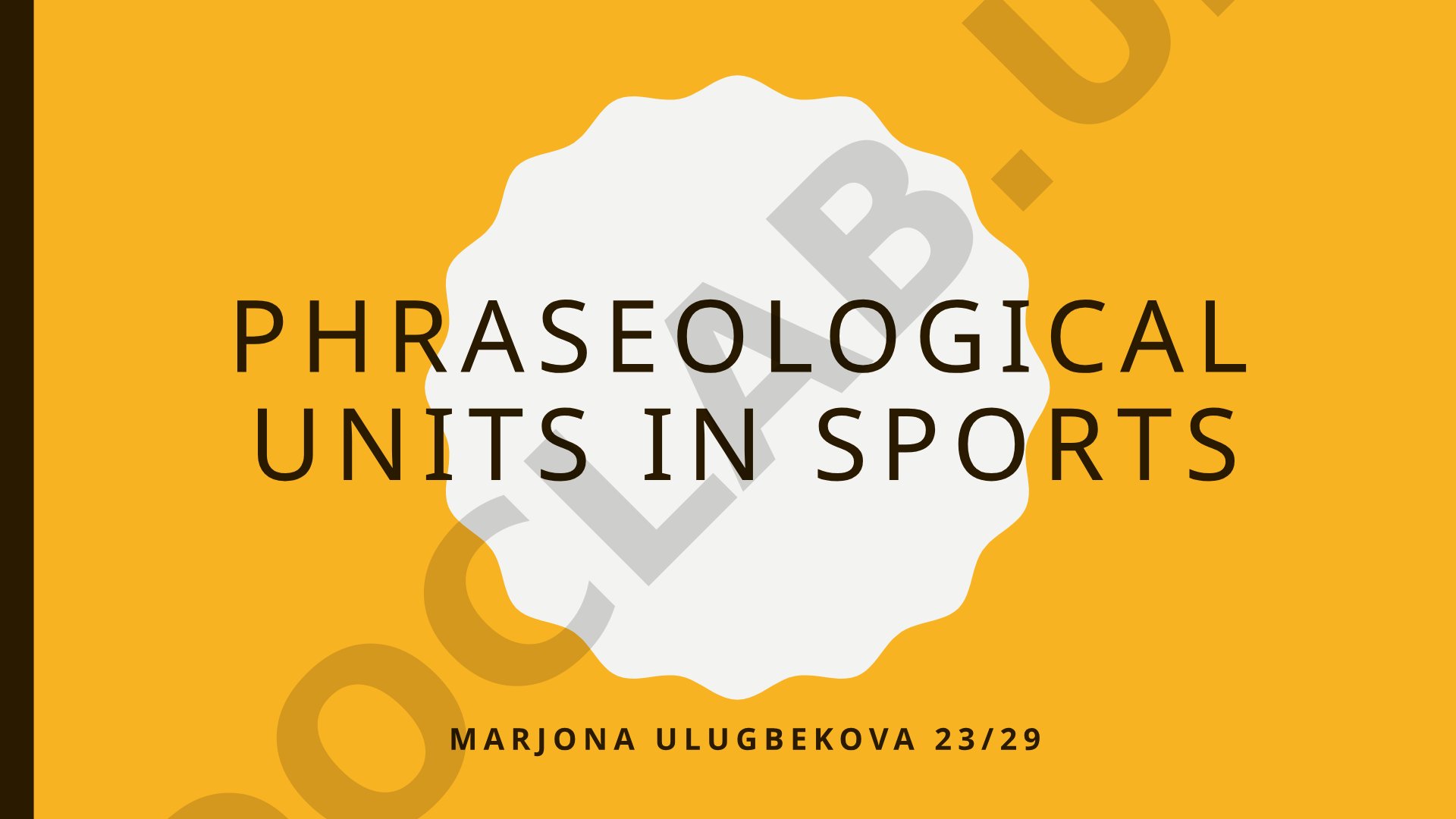 Phraseological units in sports