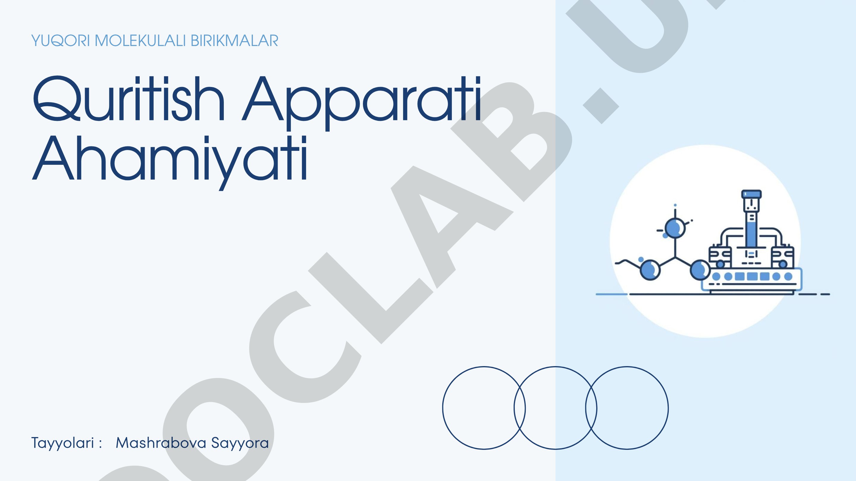 Quritish apparati ahamiyati yuqori molekulali birikmalar