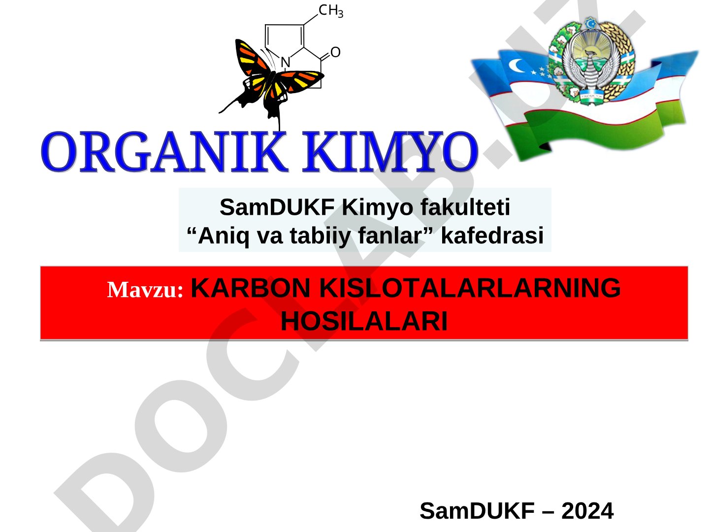 KARBON KISLOTALARLARNING HOSILALARI