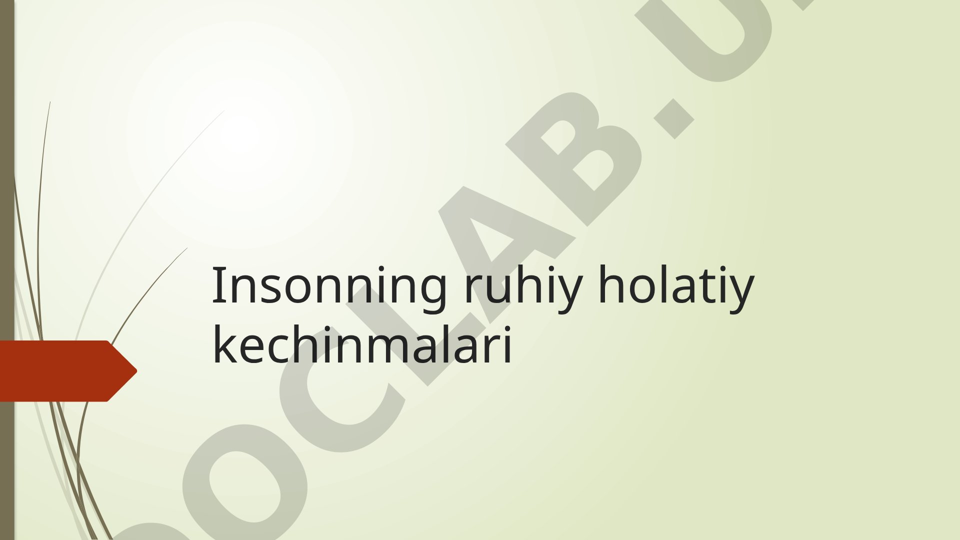 Insonning ruhiy holatiy kechinmalari