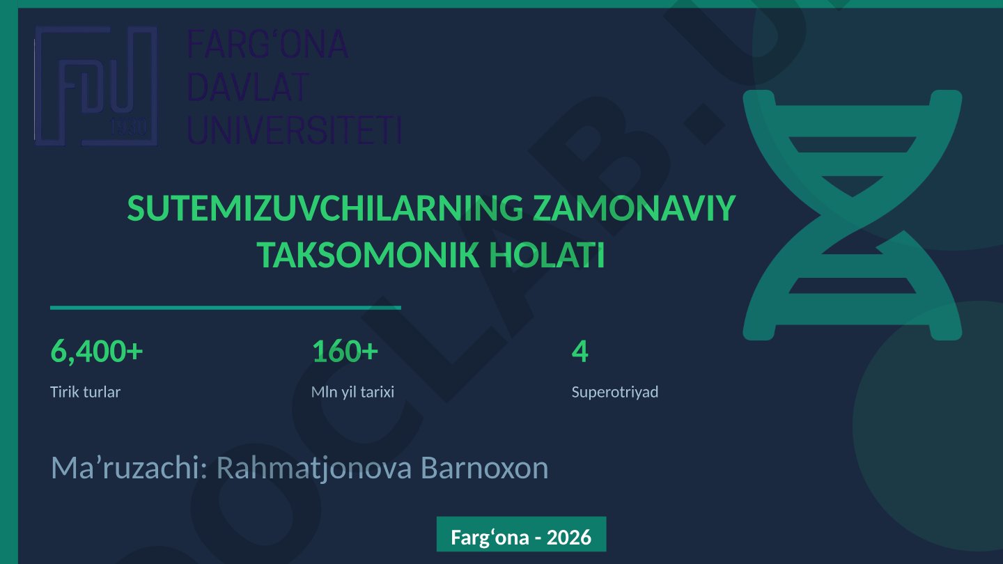 Sutemizuvchilarning zamonaviy taksonomik holati