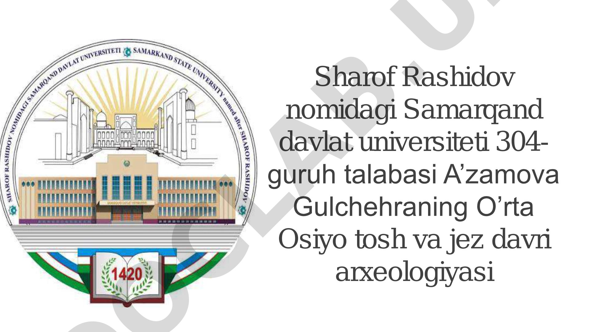 O’rta Osiyoda ilk paleolit davri madaniyati xususiyatlari