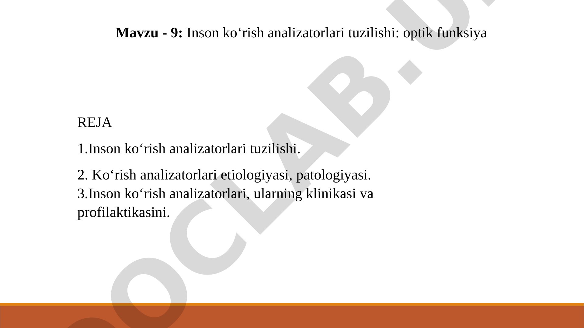 Inson ko‘rish analizatorlari tuzilishi: optik funksiya