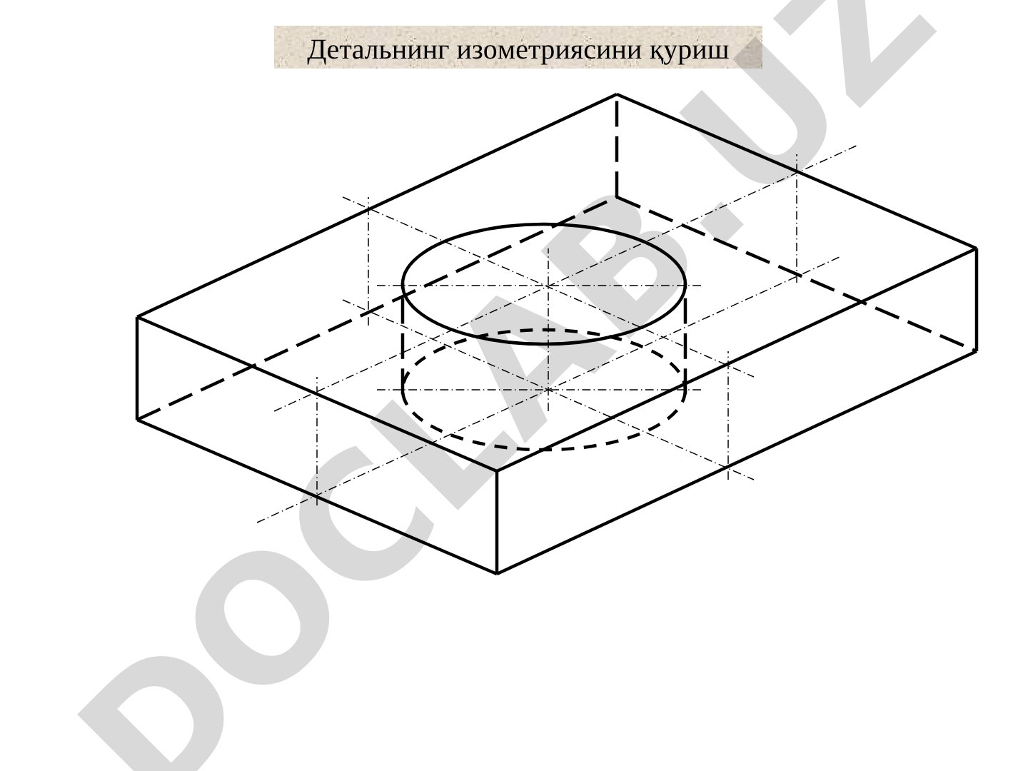 Деталнинг изометриясини қуриш ва кесим ҳосил бўлиши
