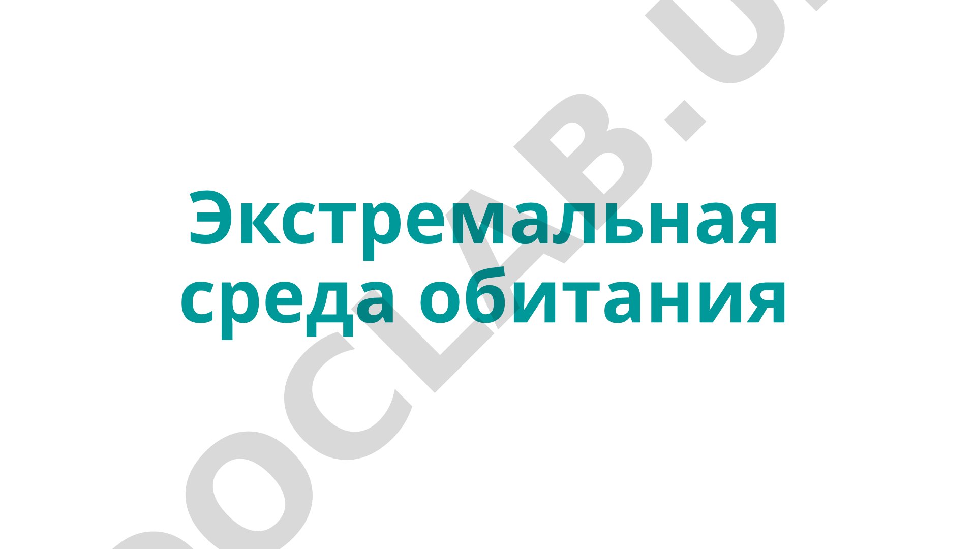 Экстремальная среда обитания