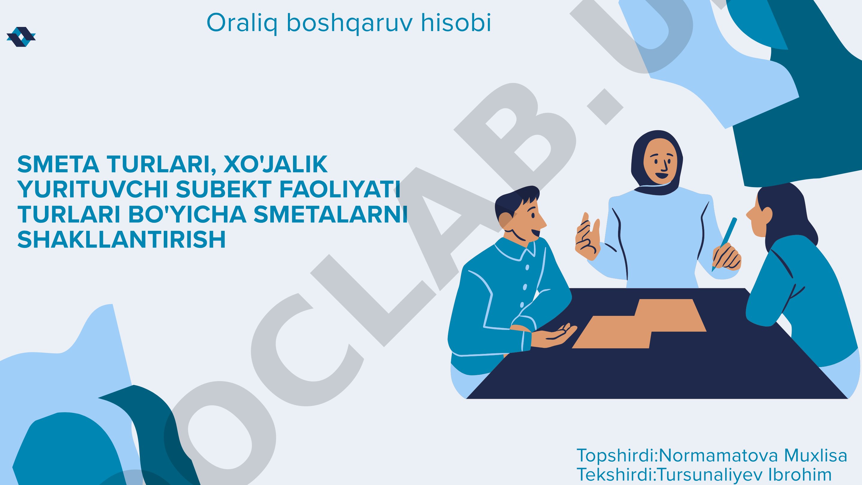 Smeta turlari, xo'jalik yurituvchi subekt faoliyati turlari bo'yicha smetalarni shakllantirish