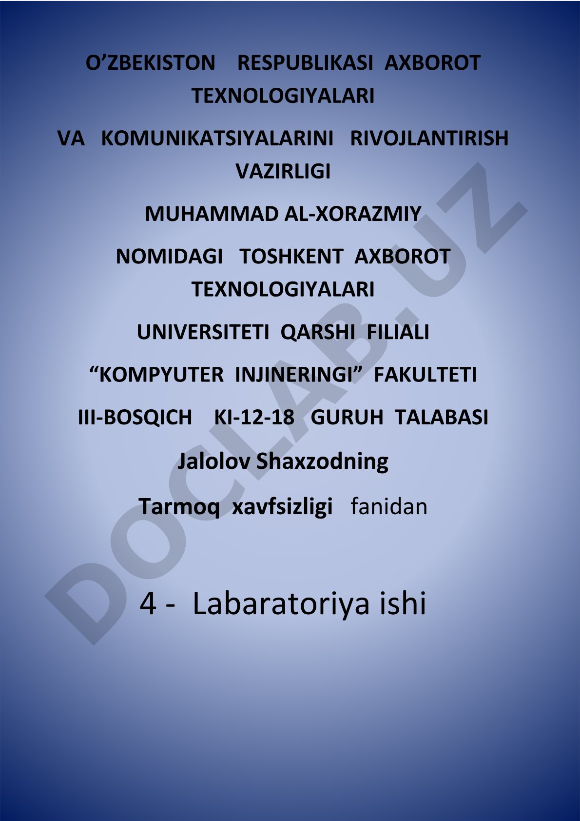 Serverni ulash usullarini o'rganish va natijani tahlil qilish