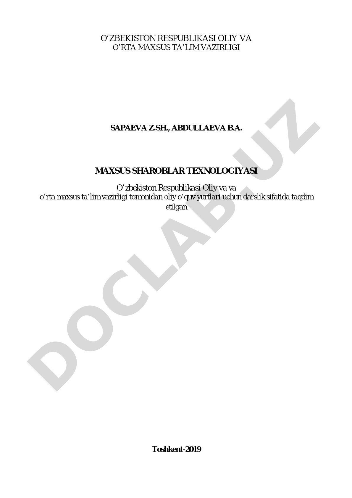 Maxsus sharoblar texnologiyasi
