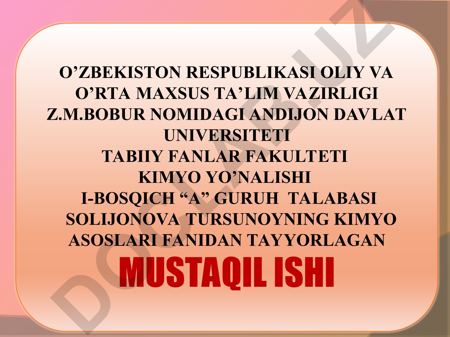 Dispers sistemalar va ularning sinflanishi