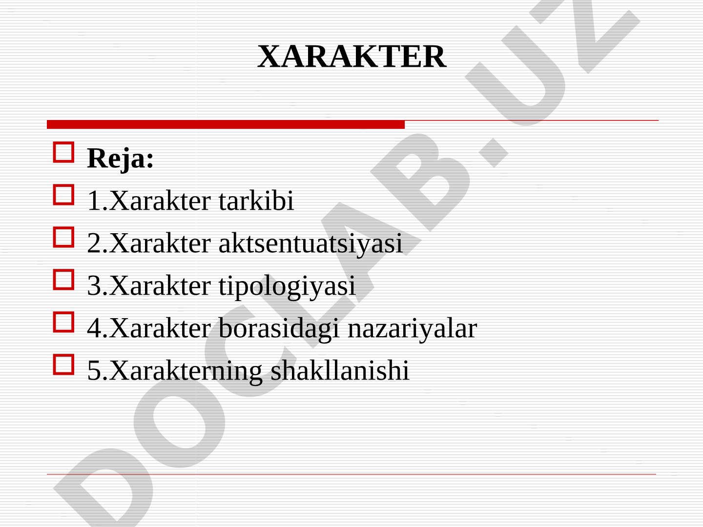 Xarakter tuzilishi va tipologiyasi