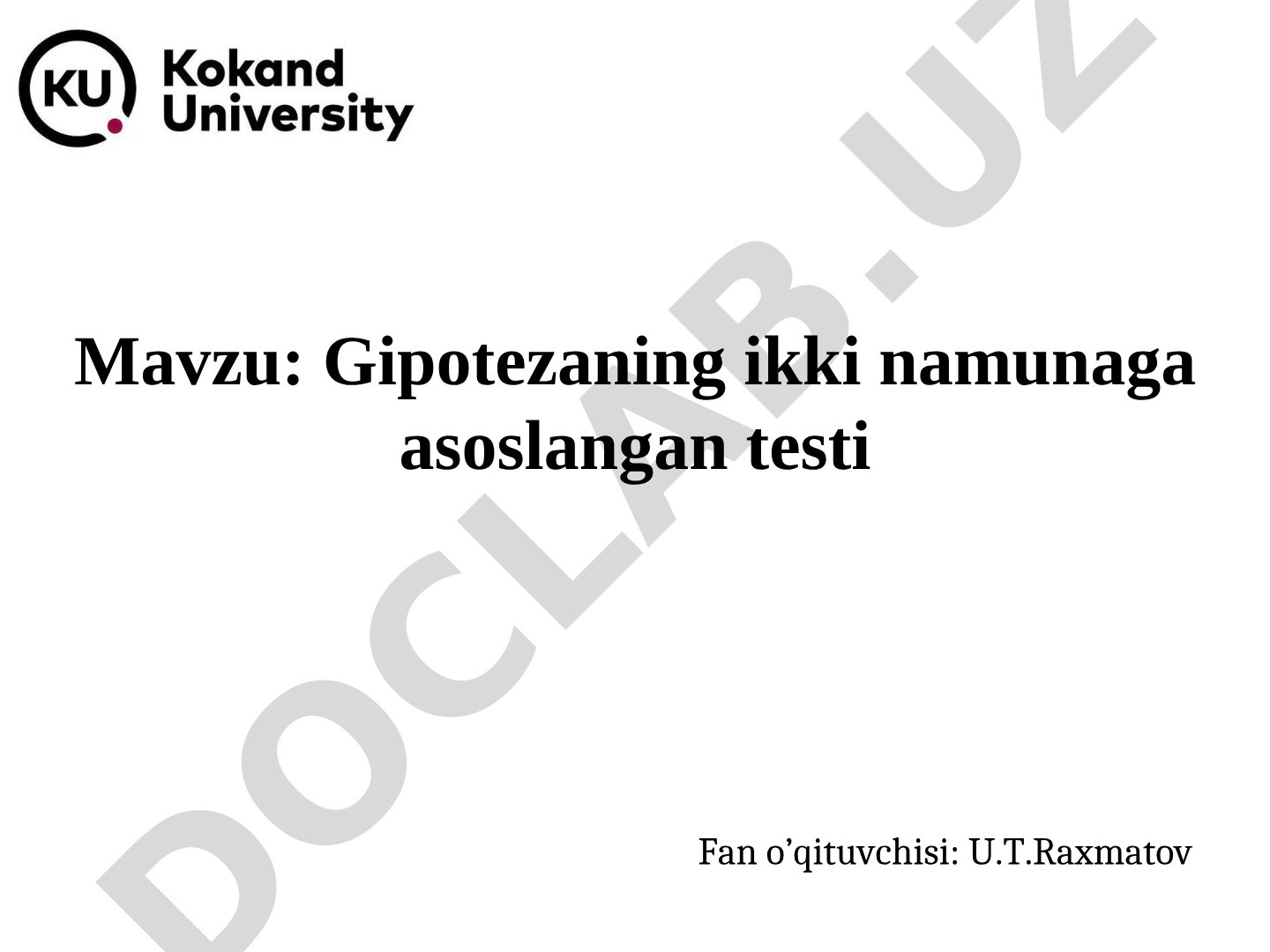 Gipotezaning ikki namunaga asoslangan testi
