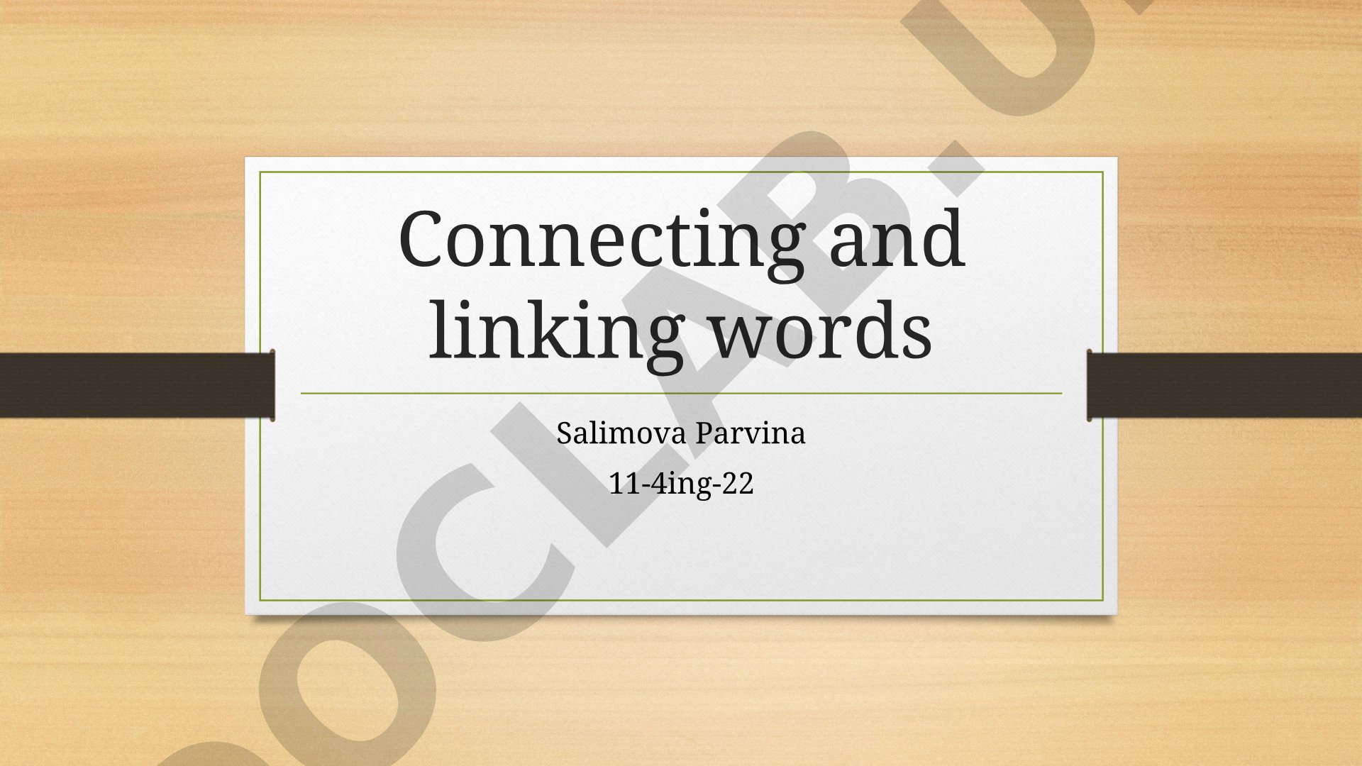 Connecting and linking words
