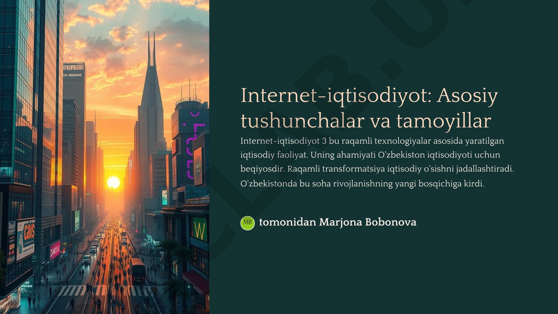 Internet-iqtisodiyot: Asosiy tushunchalar va tamoyillar