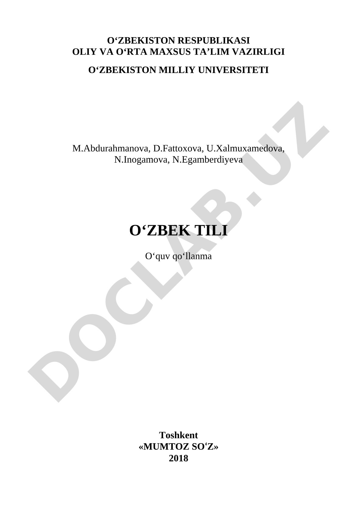 O‘zbek tili
