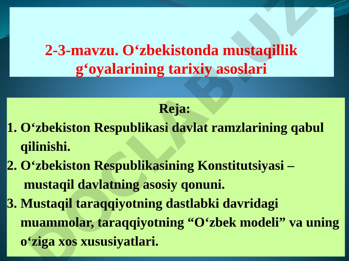 O‘zbekistonda mustaqillik g‘oyalarining tarixiy asoslari