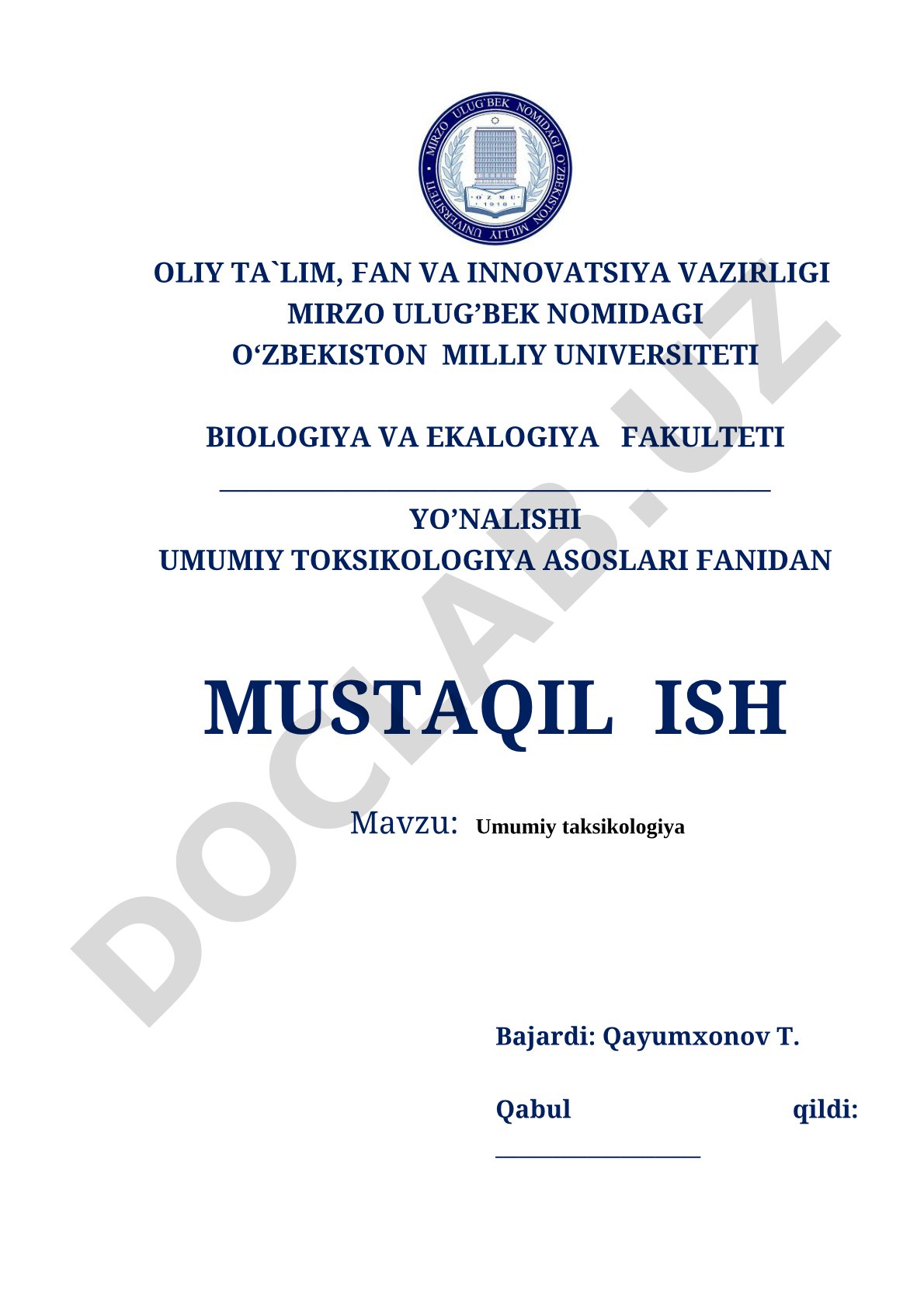 Umumiy toksikologiya