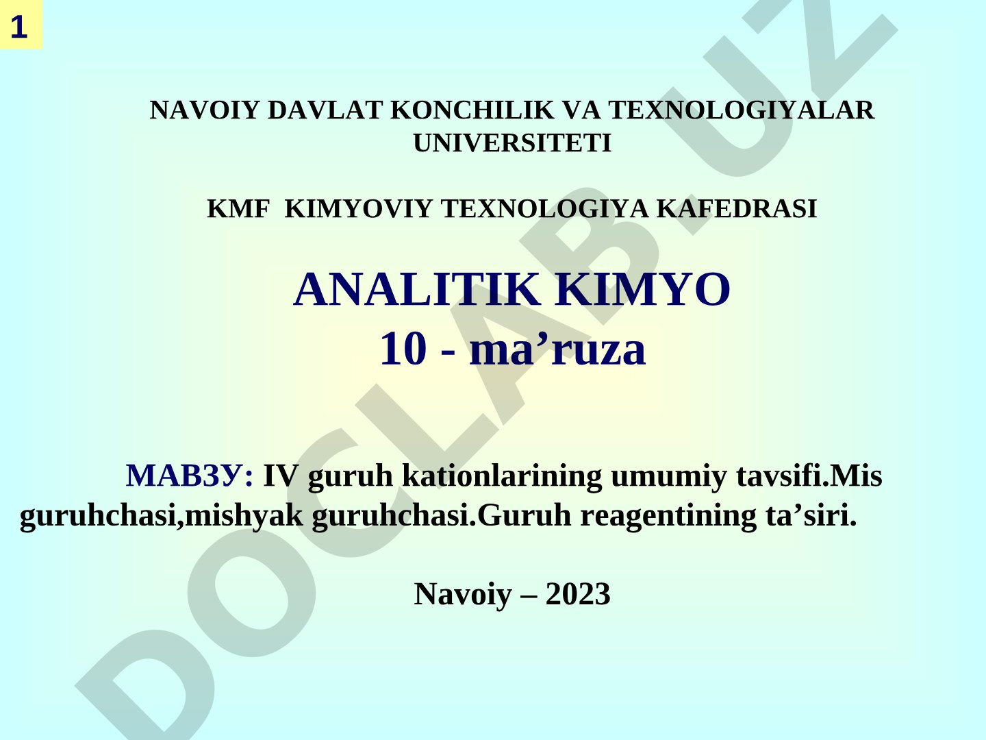IV guruh kationlarining umumiy tavsifi. Mis guruhchasi, mishyak guruhchasi. Guruh reagentining ta’siri