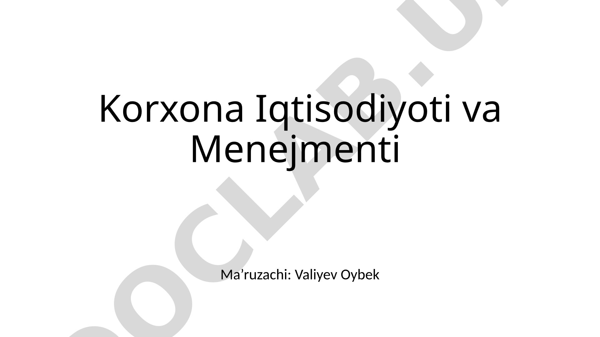 Korxonaning mehnat resurslari