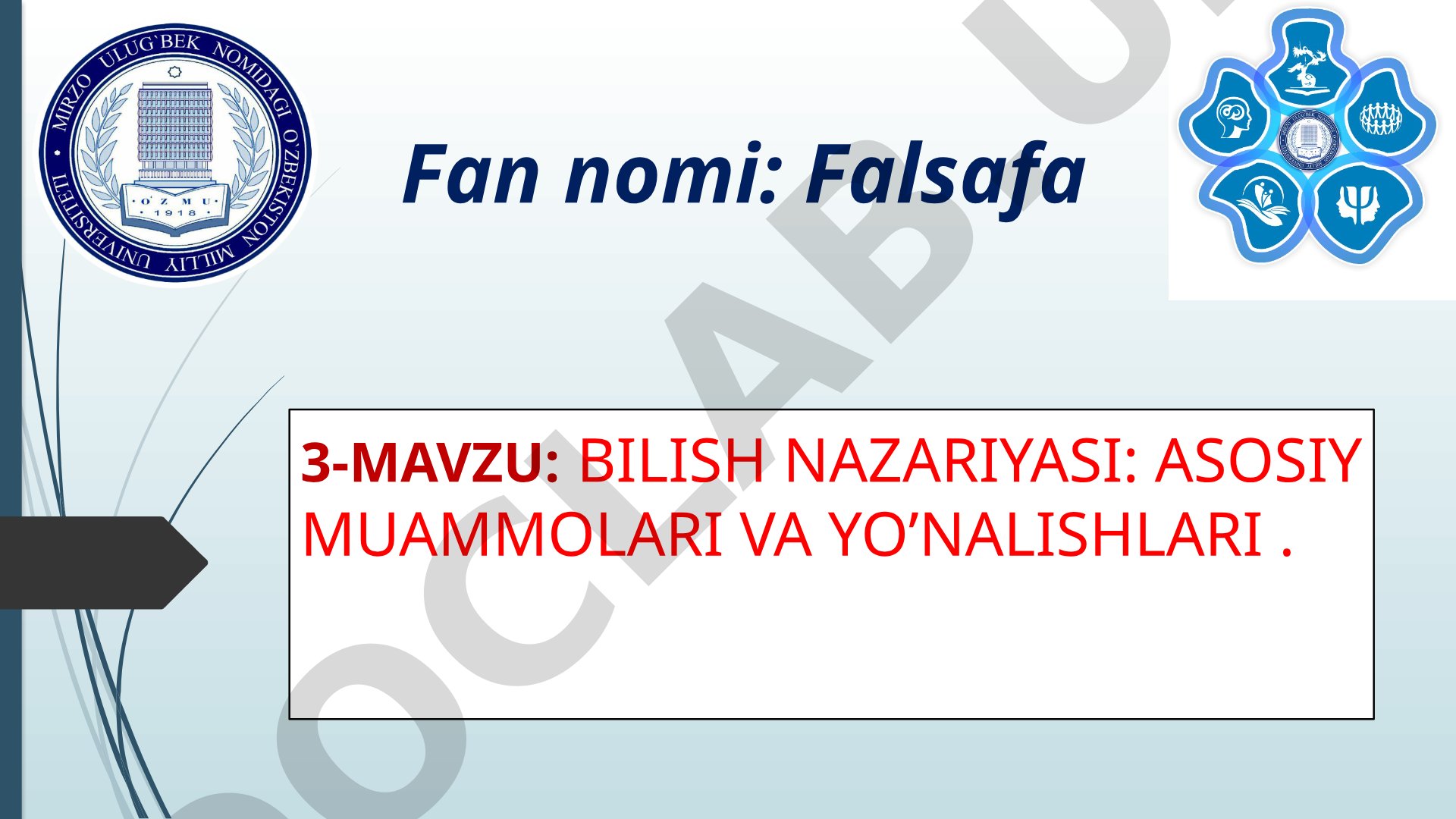 Bilish nazariyasi: asosiy muammolari va yo‘nalishlari