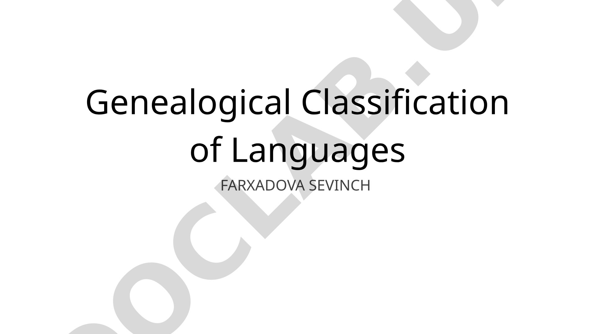 Genealogical Classification of Languages