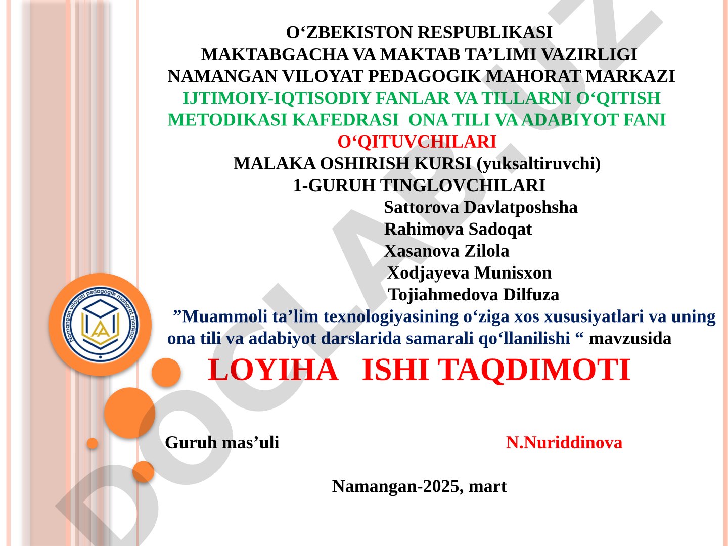 Muammoli ta’lim texnologiyasining o‘ziga xos xususiyatlari va uning ona tili va adabiyot darslarida samarali qo‘llanilishi