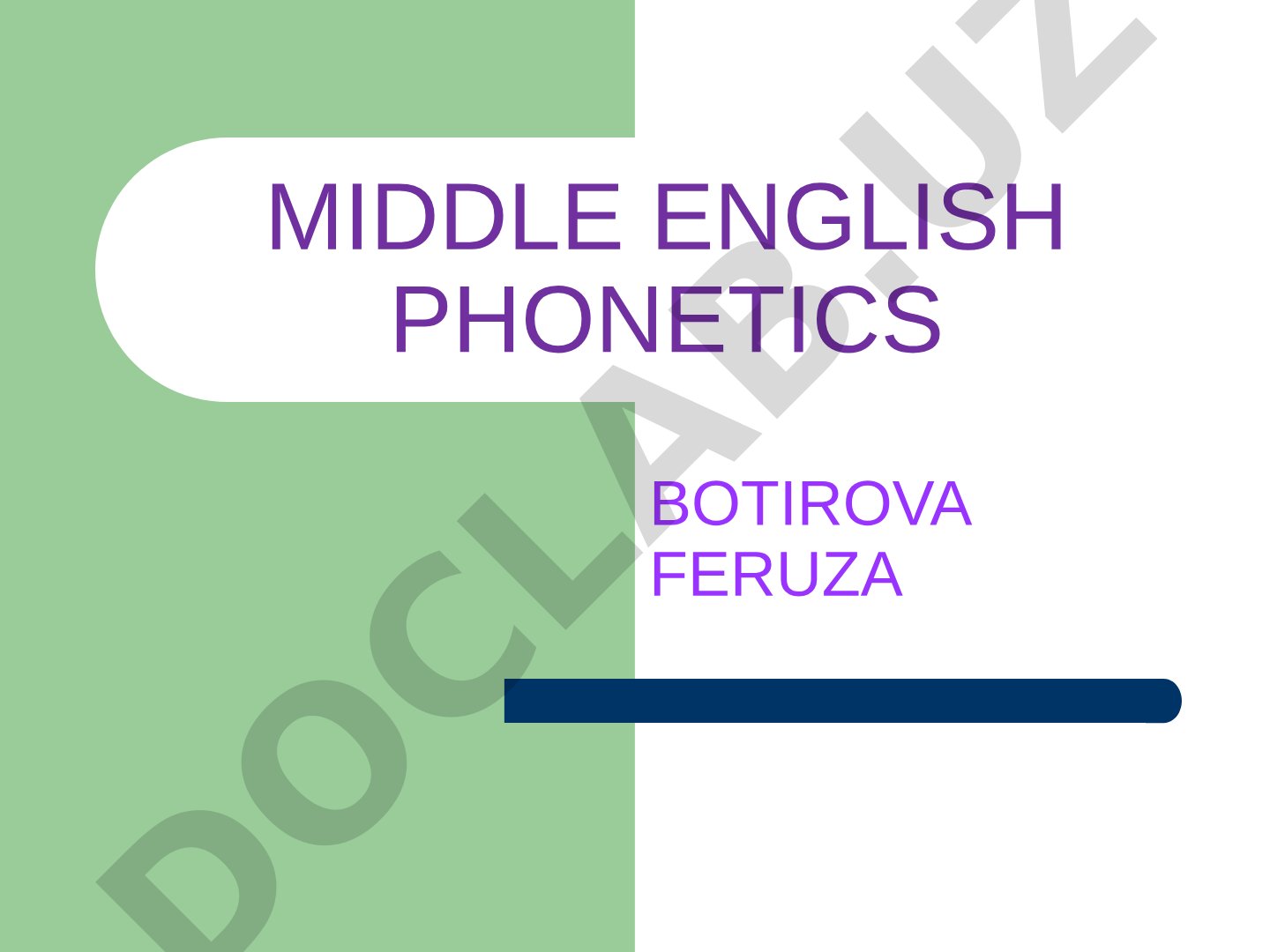 Middle English Phonetics