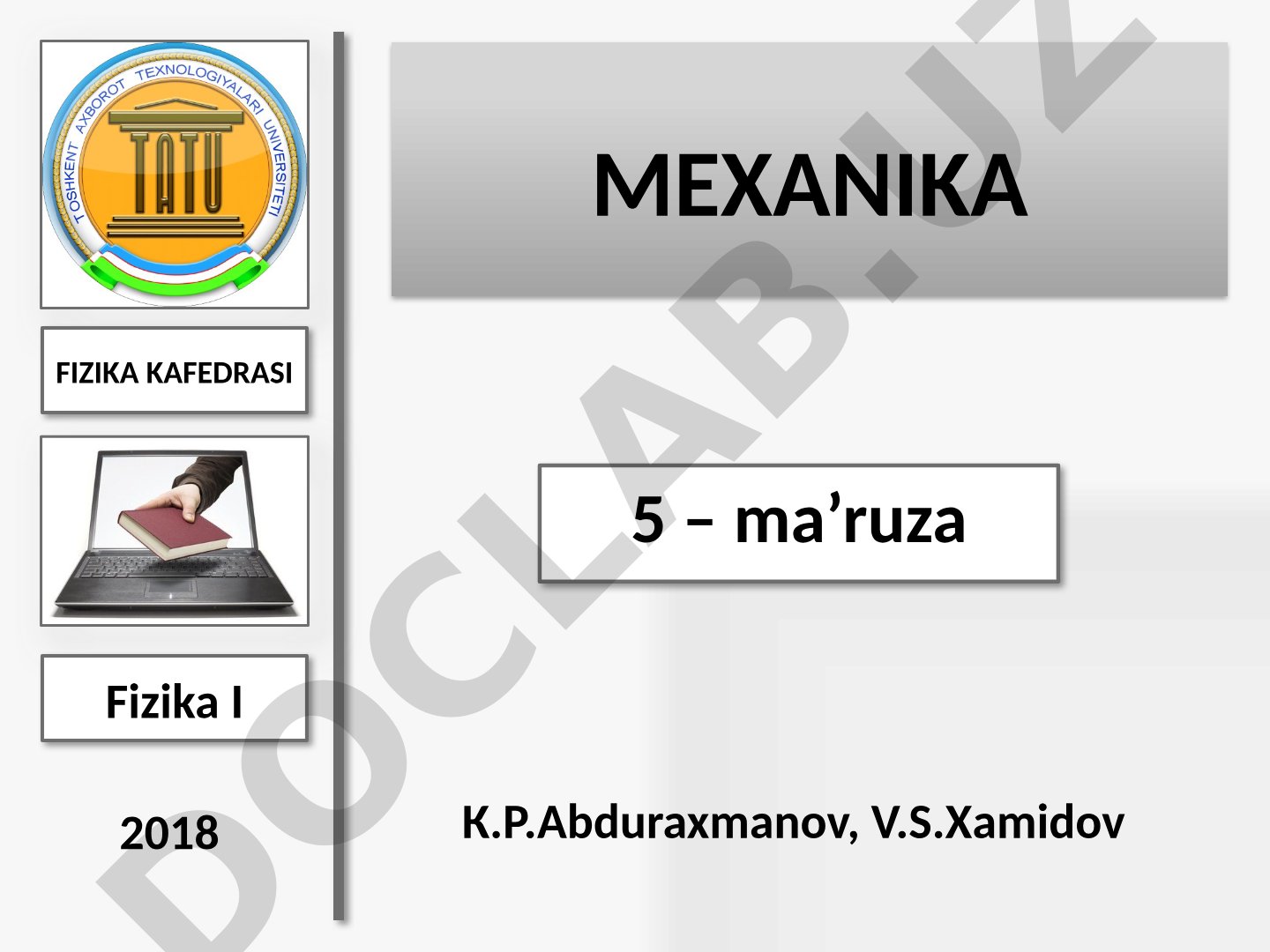 Mexanik ish, energiya va saqlanish qonunlari