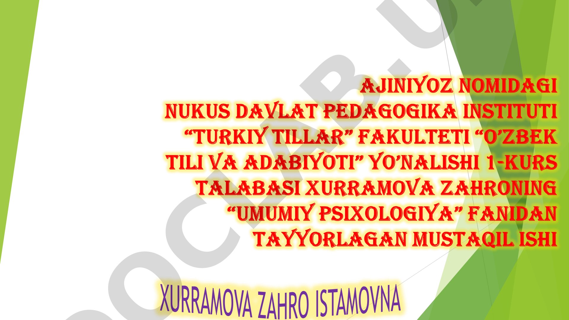 O’SMIRLIK DAVRIDA PSIXIK RIVOJLANISH XUSUSIYATLARI