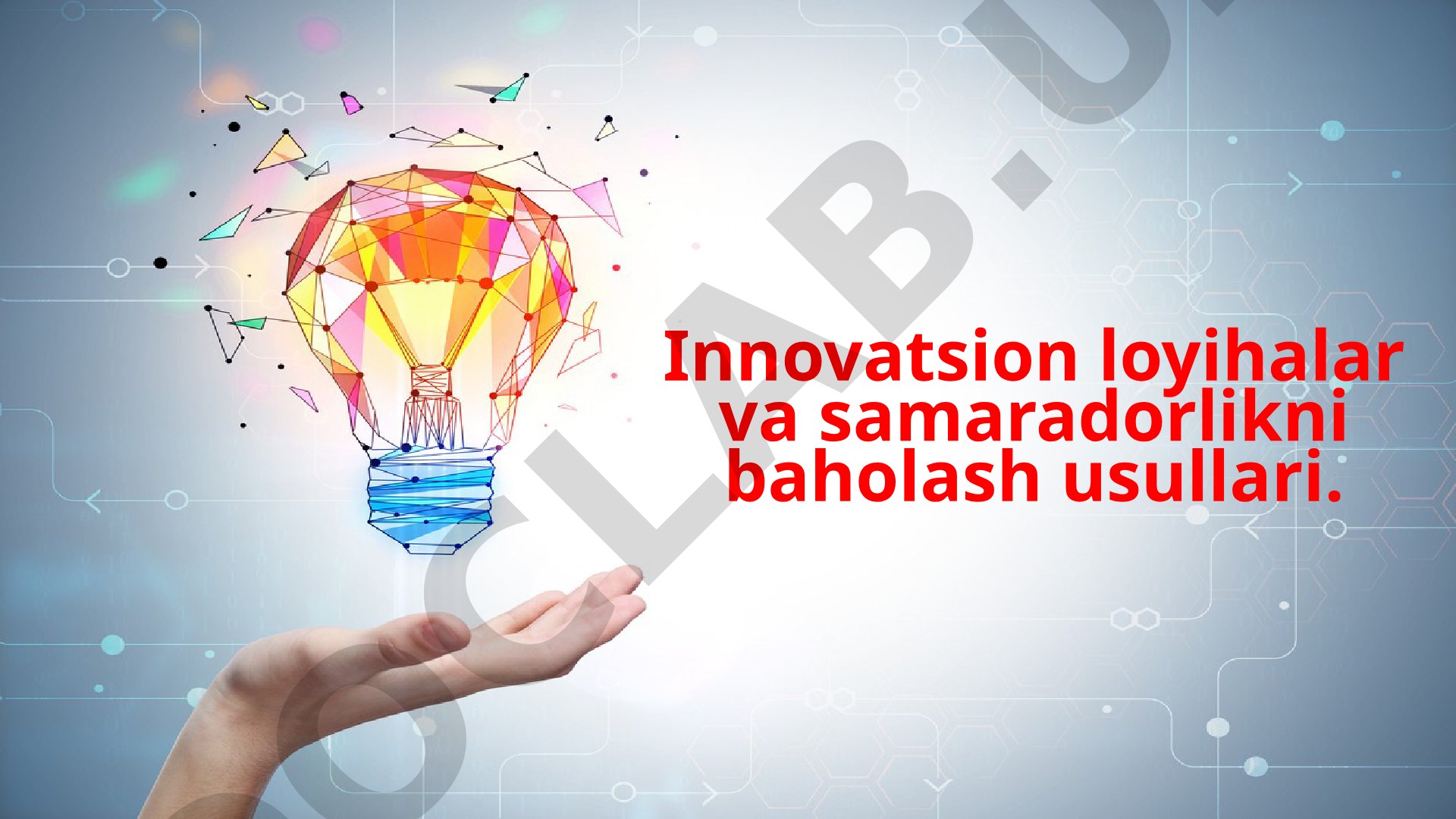 Innovatsion loyihalar va samaradorlikni baholash usullari
