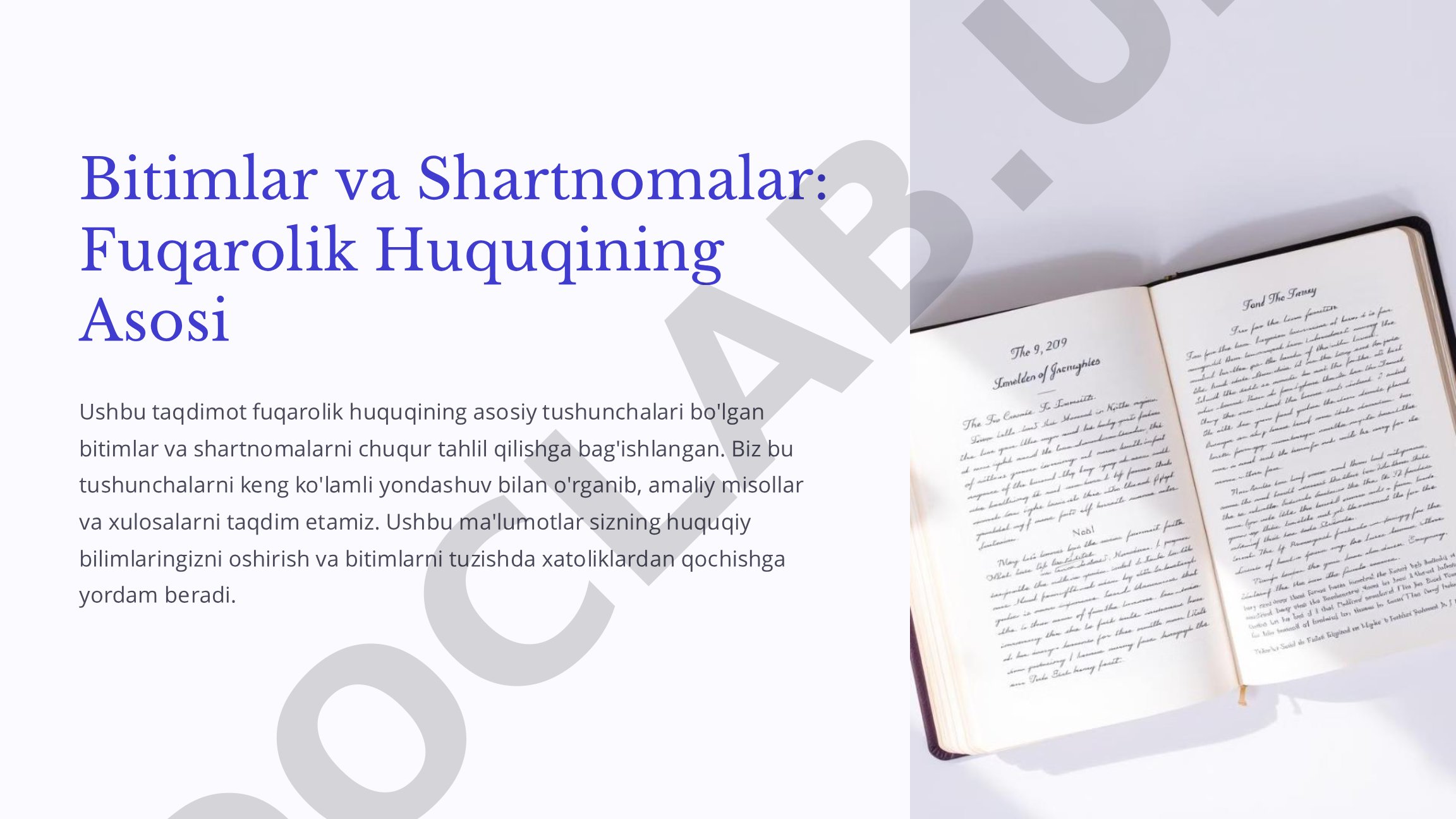 Bitimlar va Shartnomalar: Fuqarolik Huquqining Asosi