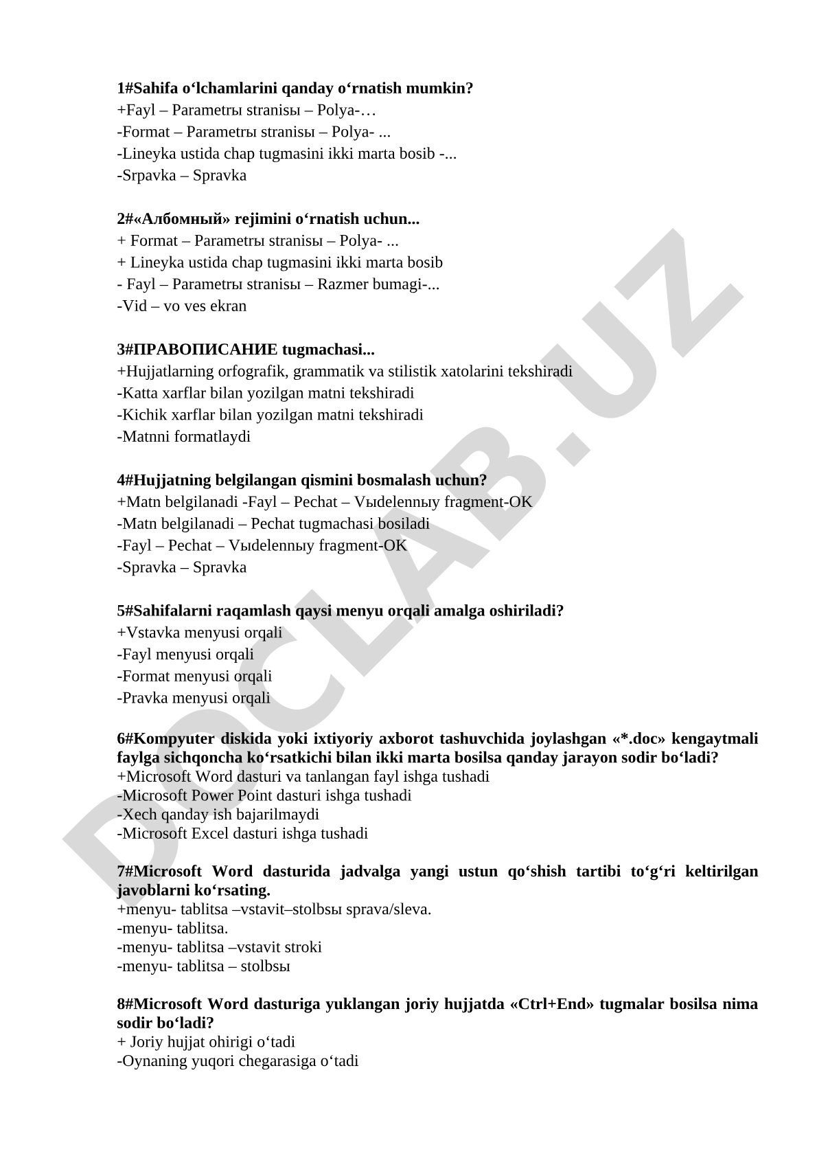 Microsoft Wordda sahifa sozlash, matnni tekshirish va chop etish