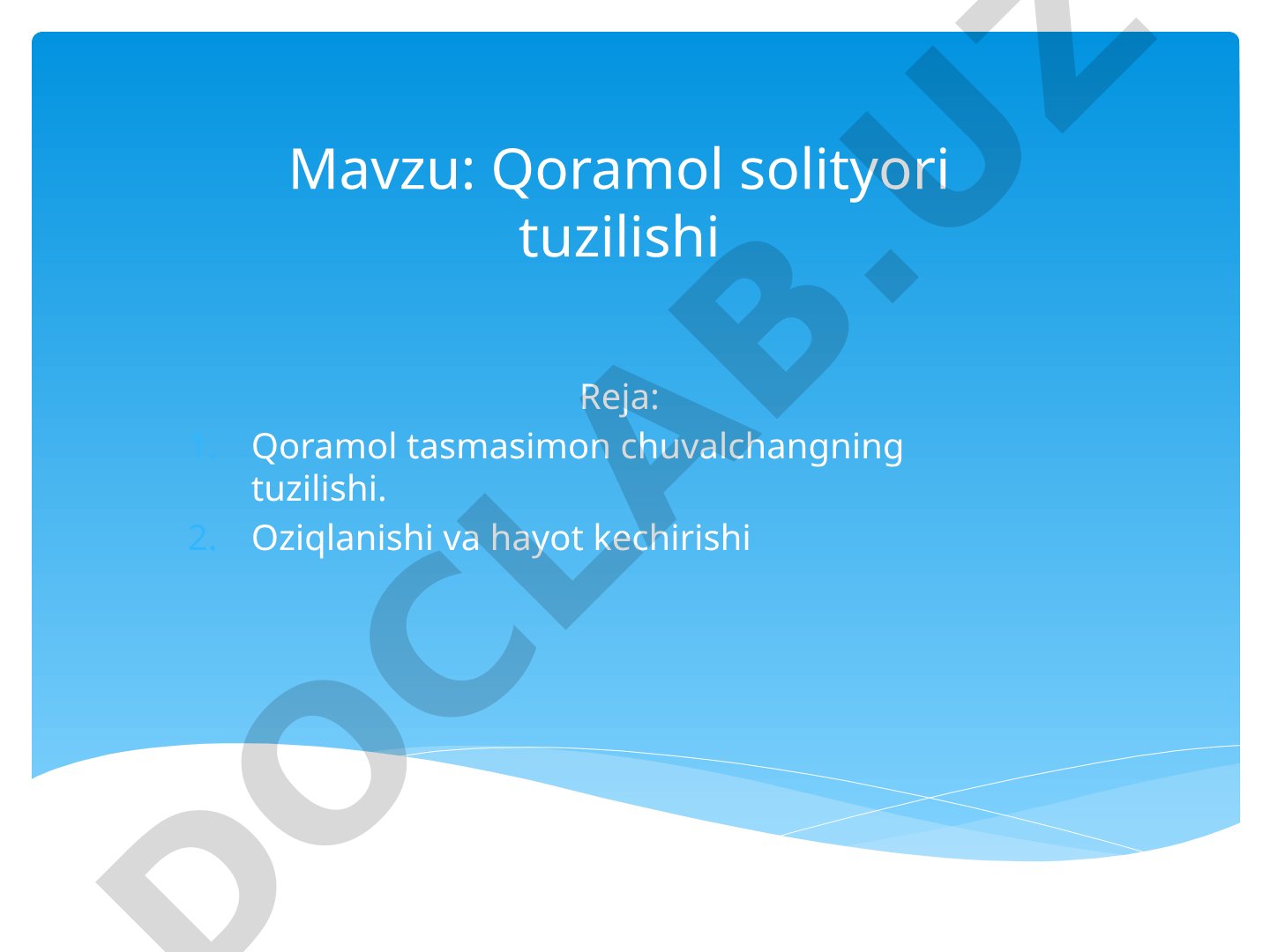 Qoramol solityori tuzilishi