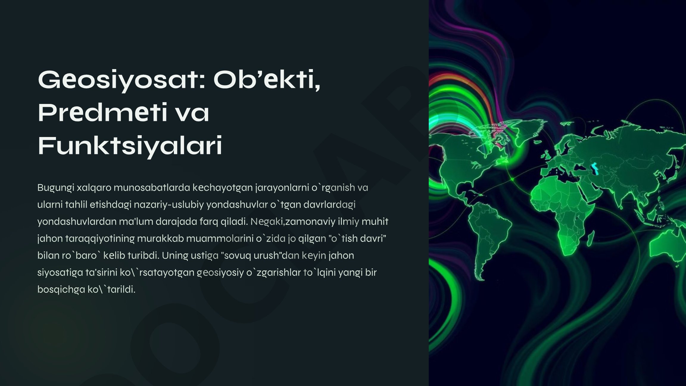 Geosiyosat: Ob’ekti, Predmeti va Funktsiyalari