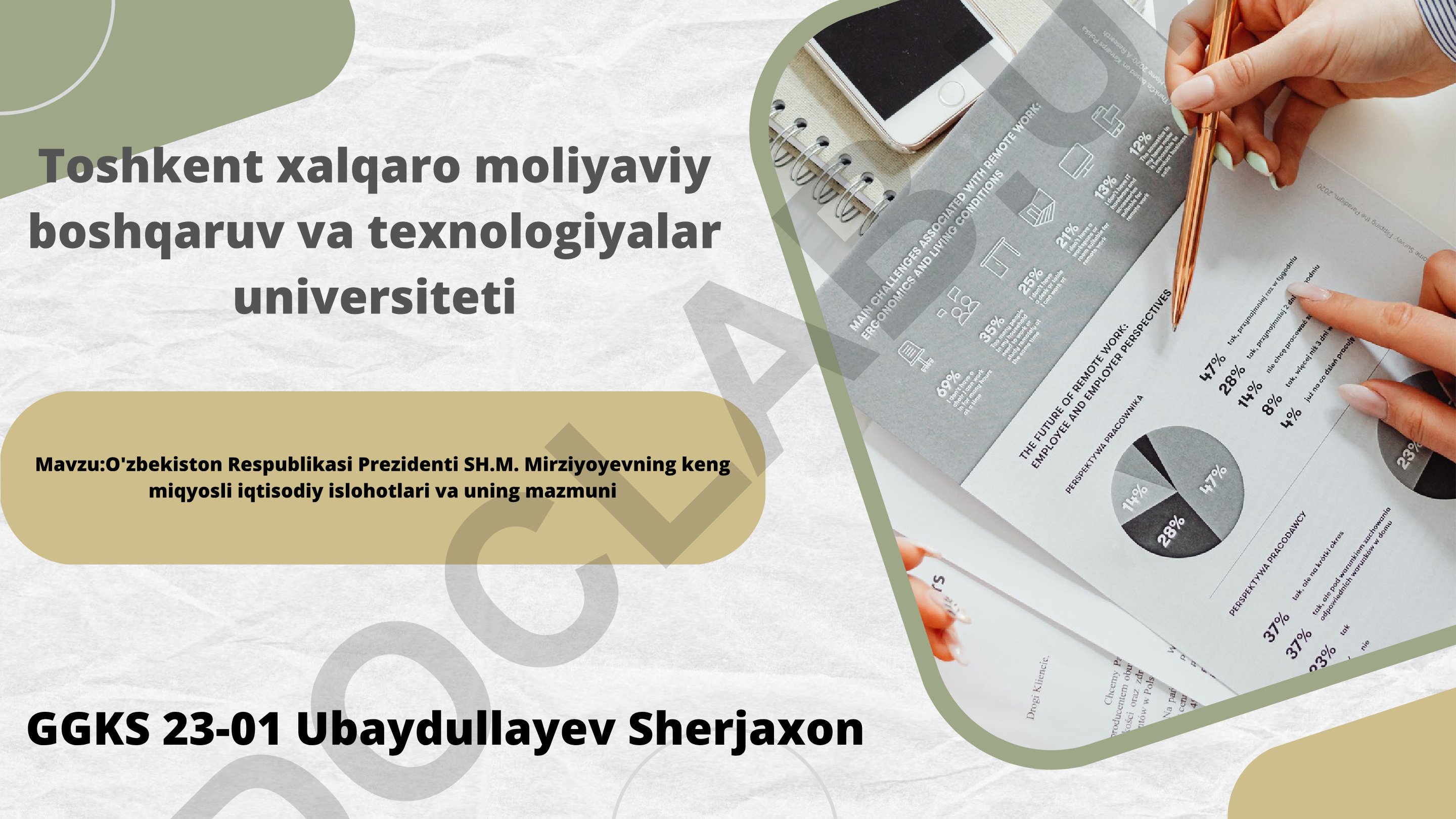O'zbekiston Respublikasi Prezidenti SH.M. Mirziyoyevning keng miqyosli iqtisodiy islohotlari va uning mazmuni