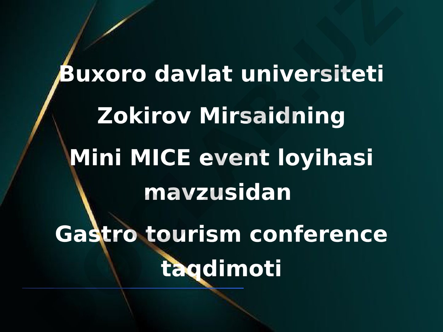 Gastro turizmning mohiyati va oziq-ovqat madaniyati