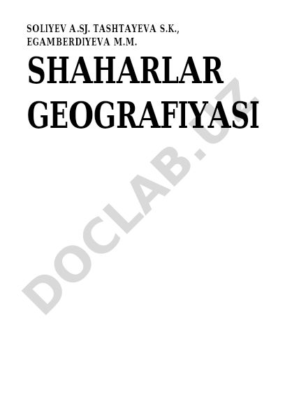 Shaharlar geografiyasi