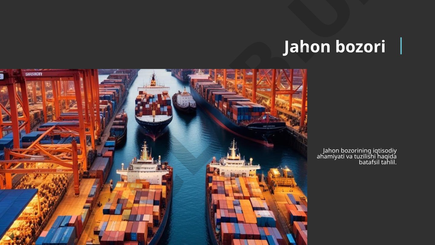 Jahon bozorining iqtisodiy ahamiyati va tuzilishi