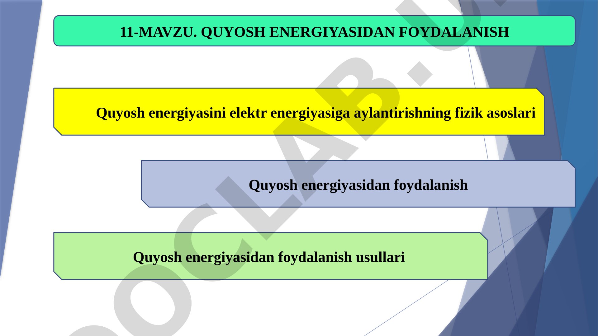 Quyosh energiyasidan foydalanish va O'zbekiston elektr stansiyalari