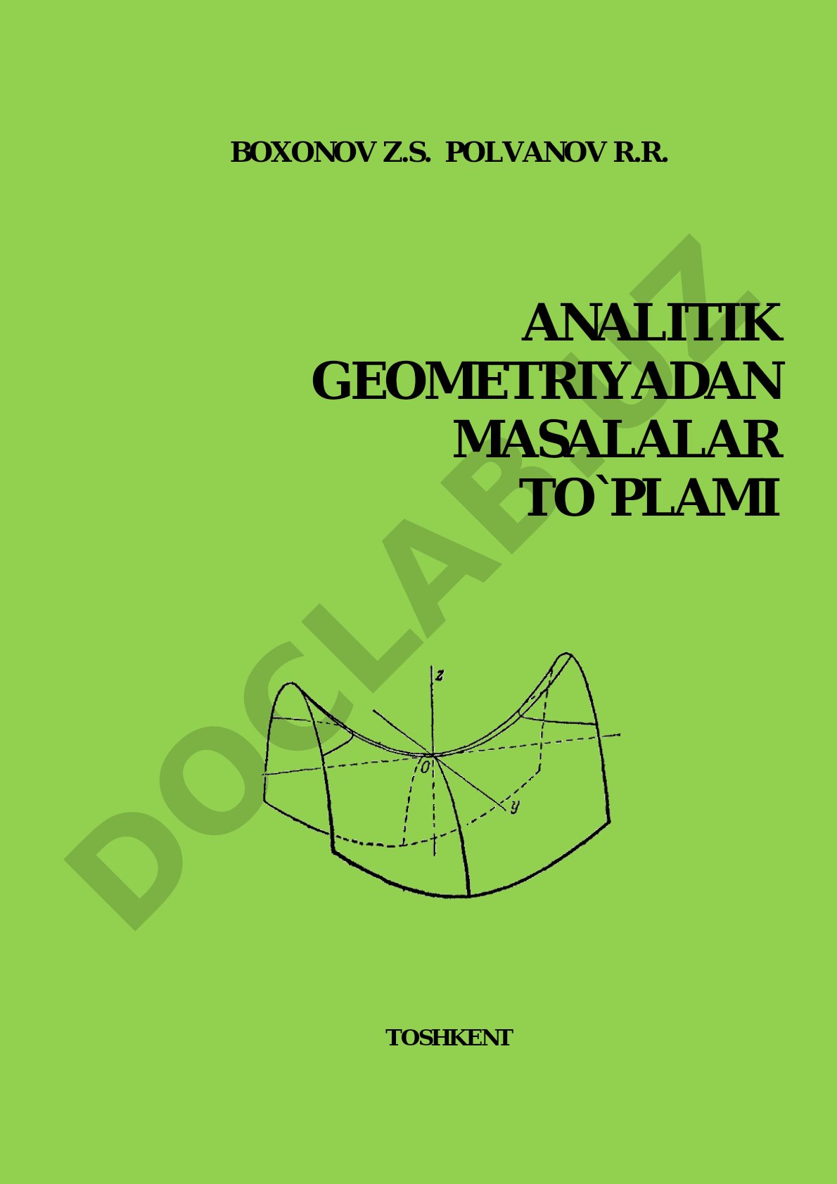 Analitik geometriyadan masalalar to'plami
