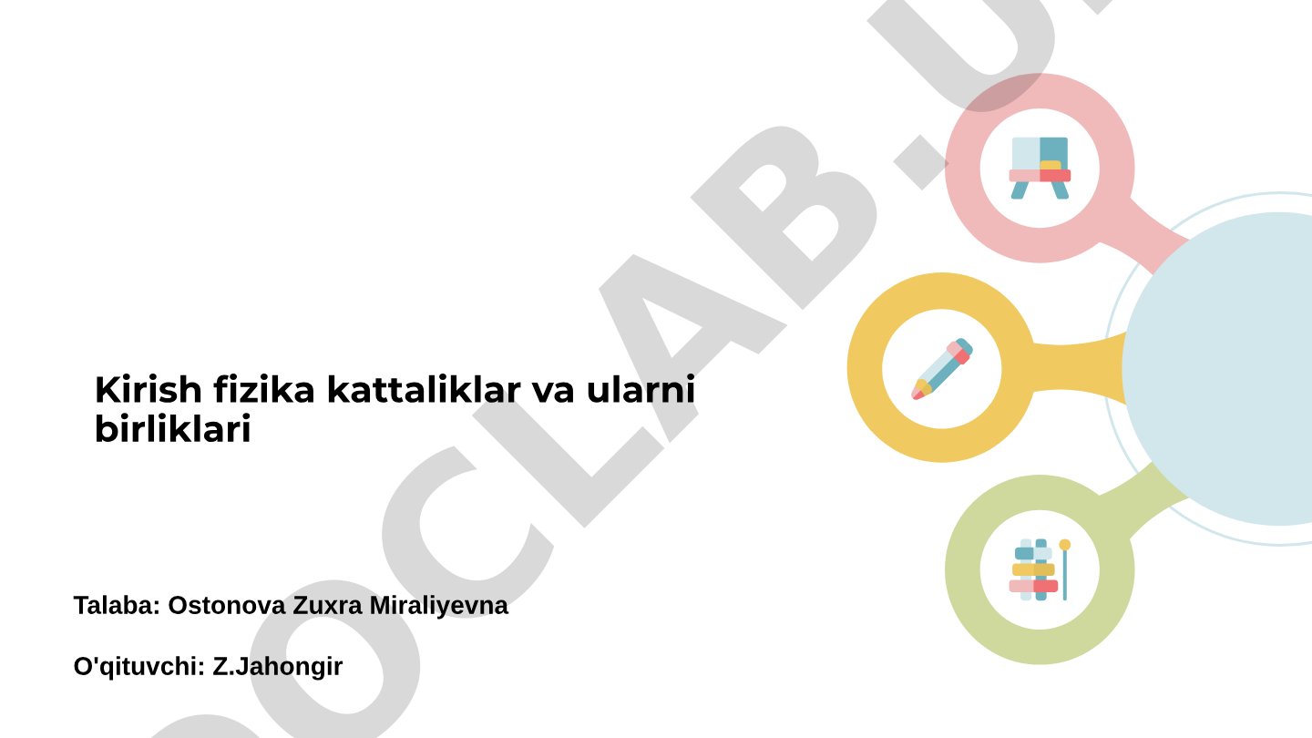 Kirish fizika kattaliklar va ularni birliklari