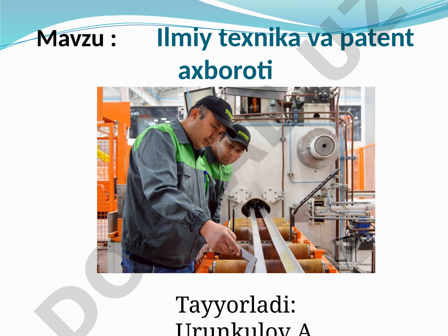Ilmiy texnika va patent axboroti