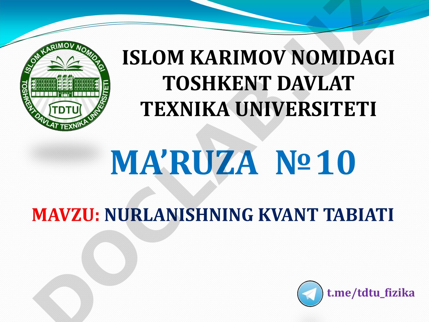 Nurlanishning kvant tabiati